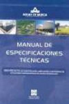 MANUAL DE ESPECIFICACIONES TECNICAS | 9788484254898 | Portada