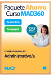 Paquete Ahorro Curso MAD360 + Test PAPEL y ONLINE Administrativo/a Cortes Generales | 9788414279496 | Portada