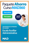 Paquete Ahorro Curso MAD360 + Test PAPEL y ONLINE Escala Auxiliar Administrativa Universidad Autónoma de Madrid | 9788414273227 | Portada