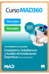 Curso MAD360 (30 días renovable) Oposiciones Limpiador, Subalterno y Auxiliar de Instalaciones Deportivas + Libros papel Ayuntamiento de Leganés | 9788414292228 | Portada